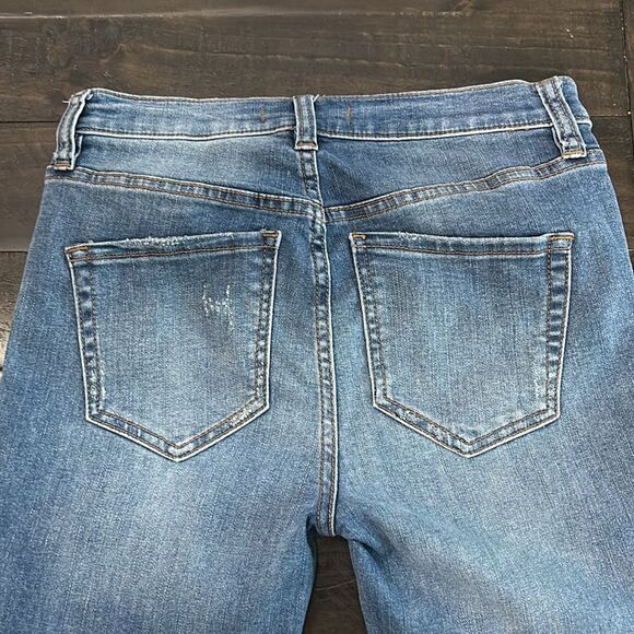 Free People Blue Distressed Frayed Ankle Jeans - Sz 26 - EUC - Picture 6 of 6